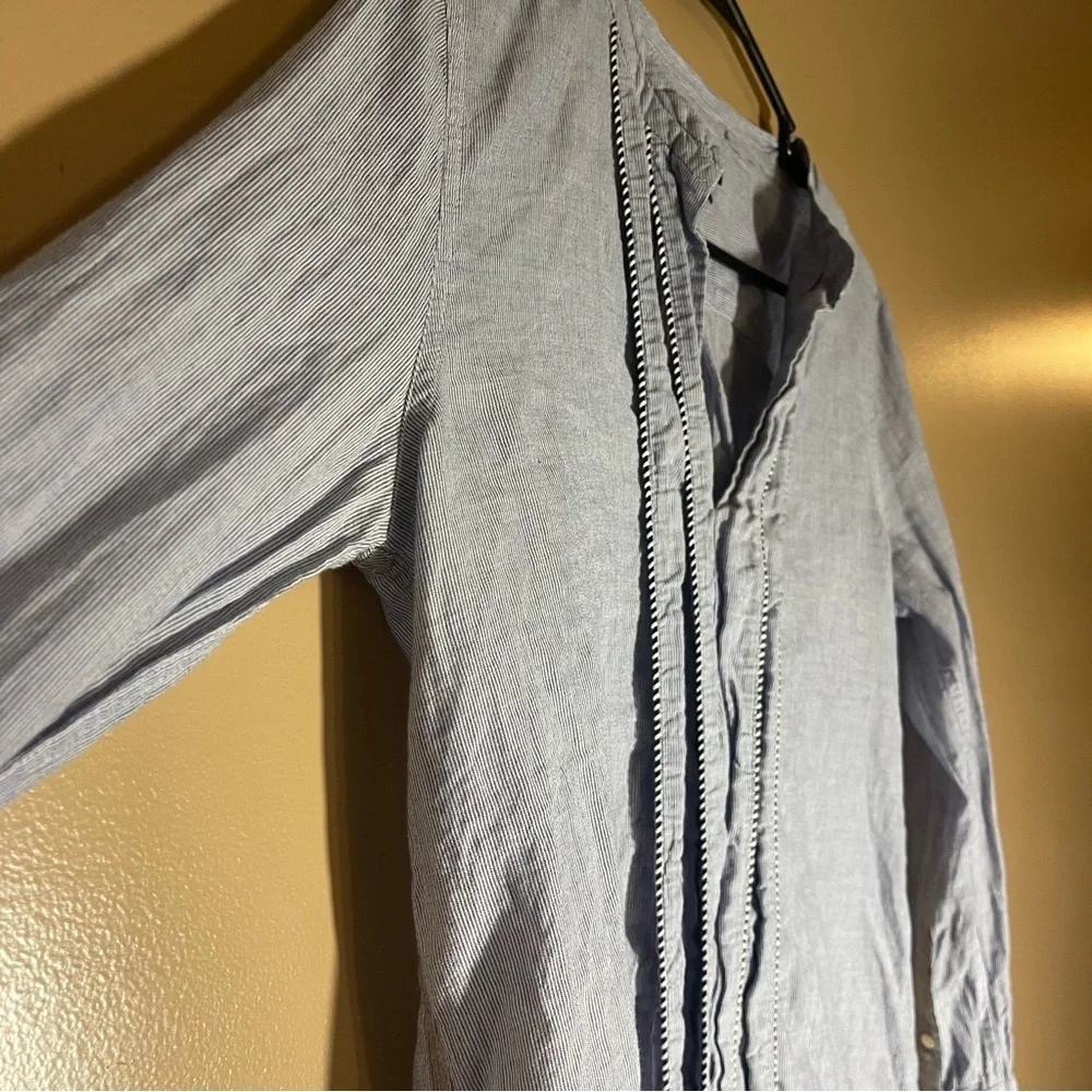 J. Crew Striped Blue and White Top size 2